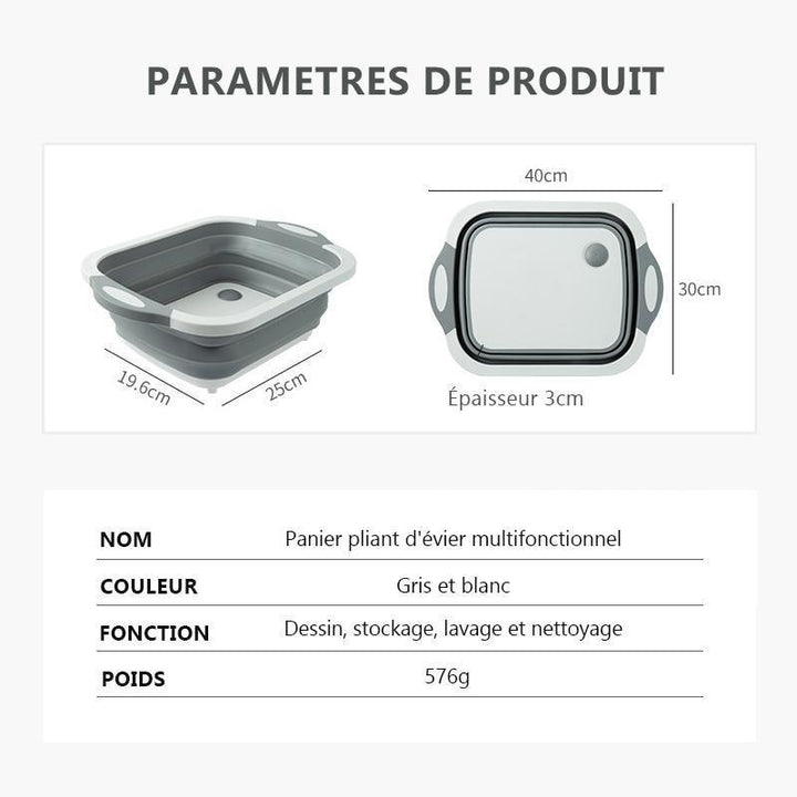 Folding Cutting Board with Dish Bin | Stornfield
