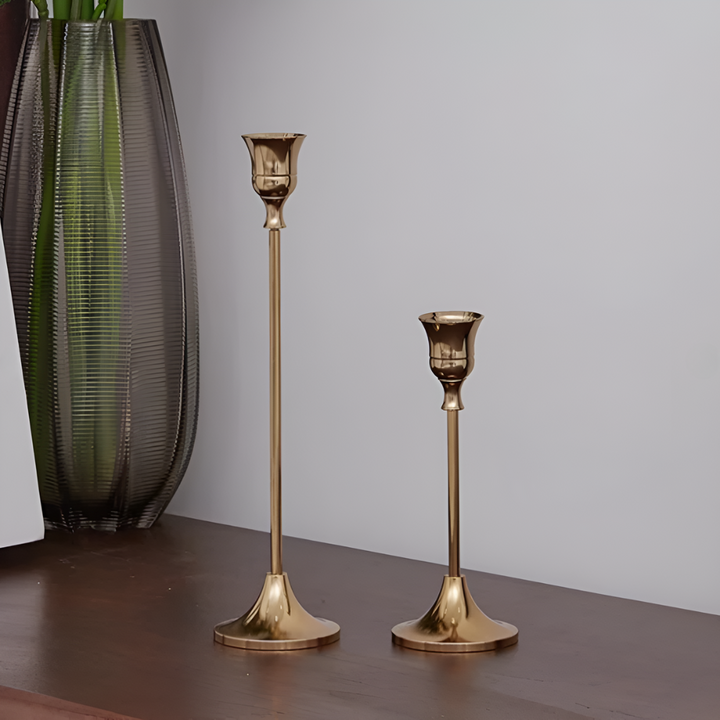Gold Taper Candle Holder Set | Stornfield