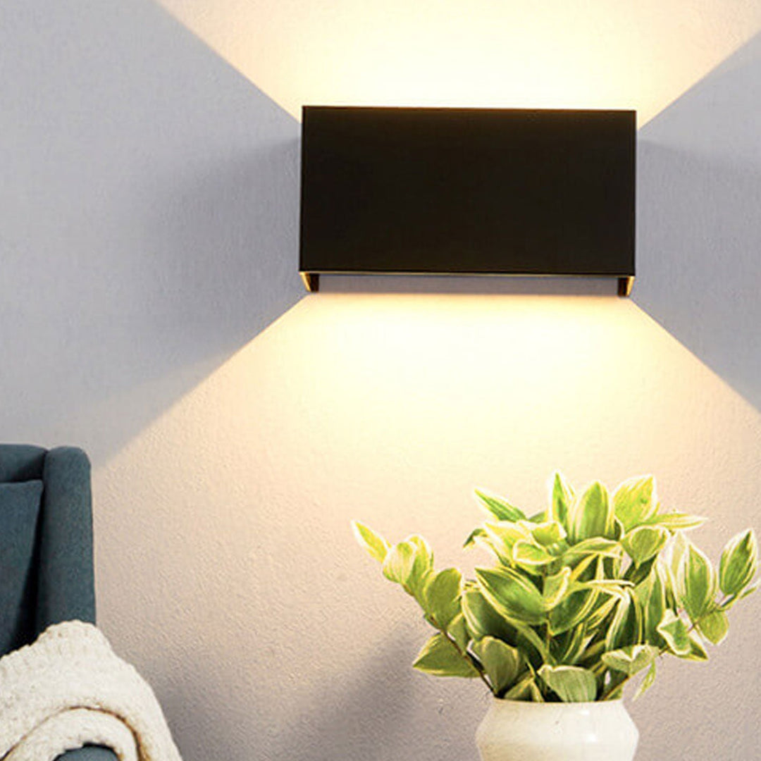 Modern Outdoor Waterproof Rectangular LED Up and Down Illuminated Outdoor Wall Sconce Lamp | Stornfield