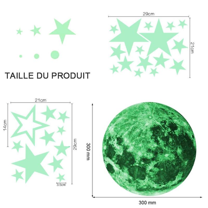 Creative Fluorescent Wall Sticker - Moon / stars / round dots | Stornfield