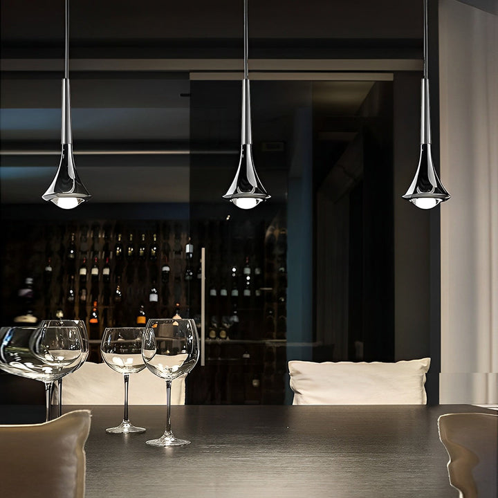 Stornfield | LumiDrop Nordic Design Pendant Lights | Droplet Shape | Elegant LED Light for Dining Room & Living Room | In Black, Gold & Chrome