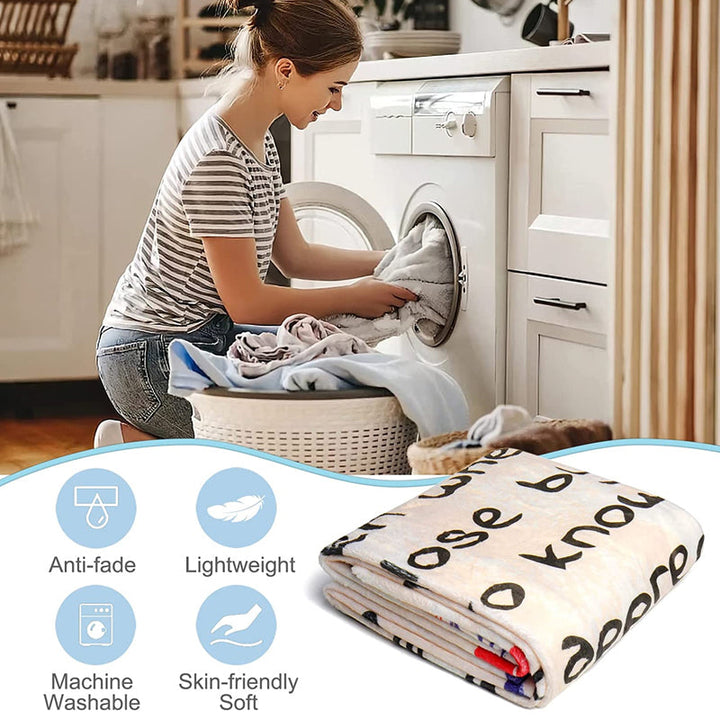 Letter Printed Flannel Throw Blanket Gift for Mom | Stornfield
