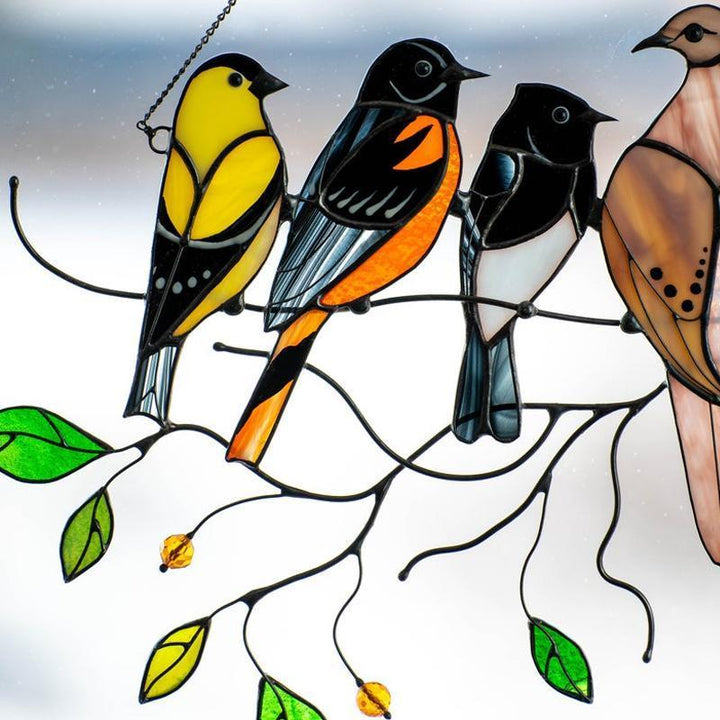 Birds Stained Glass Window Hangings 🐦 | Stornfield