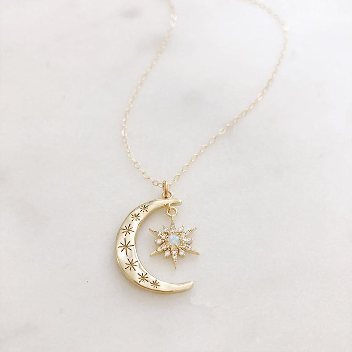 Moon & Sun Croissant Necklace | Stornfield