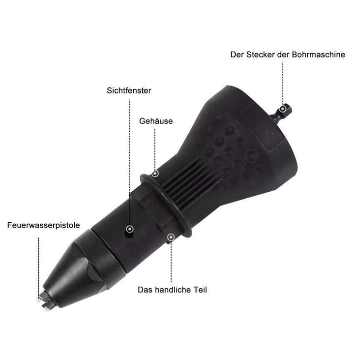 Removable rivet gun drill adapter | Stornfield
