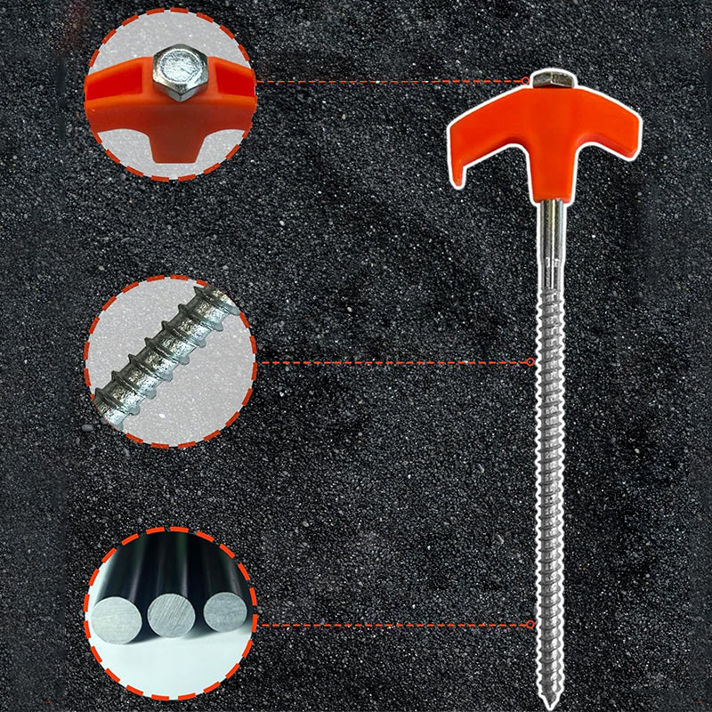 Rotatable tent pegs with thread | Stornfield