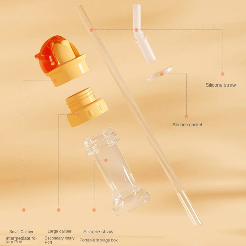 Reusable drinking bottle for children with straw lid | Stornfield