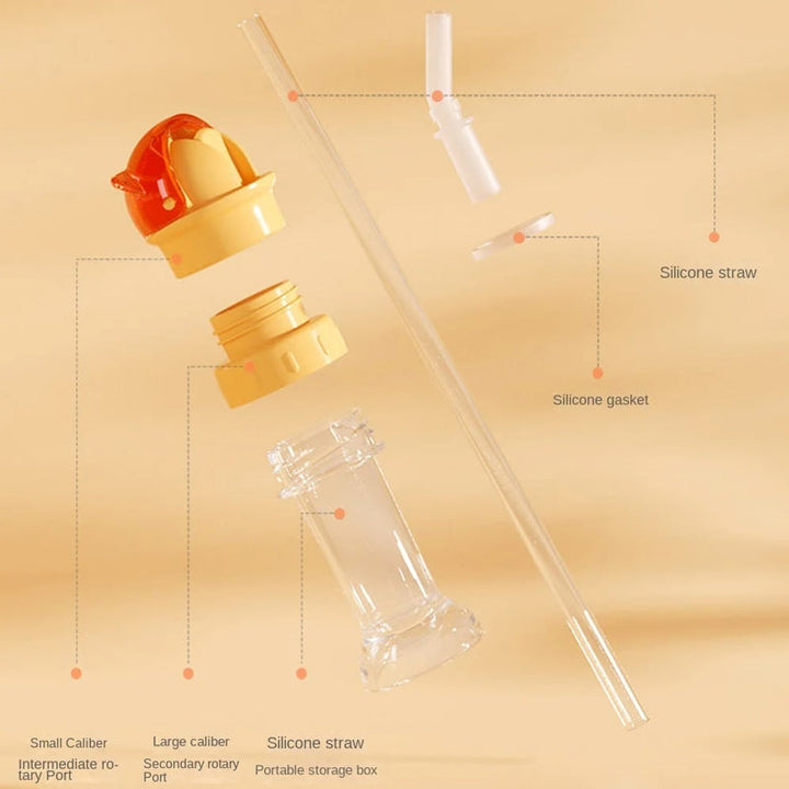 Reusable drinking bottle for children with straw lid | Stornfield