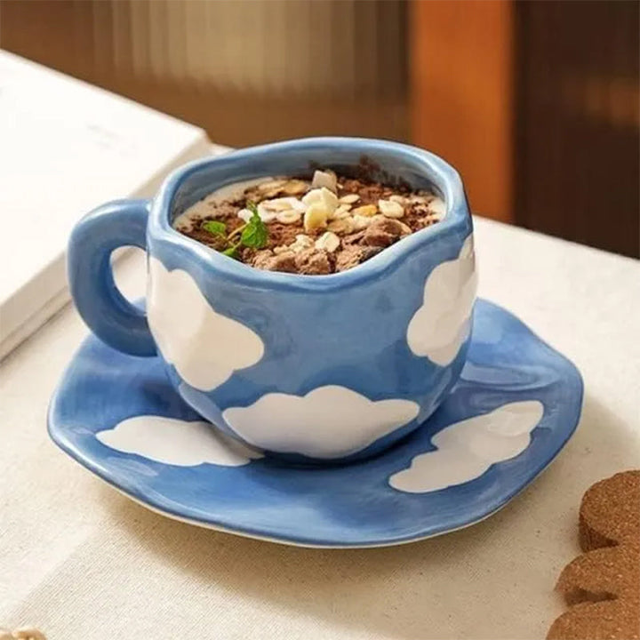 Creative hand-painted coffee cup, ceramic tea cup and saucer set | Stornfield