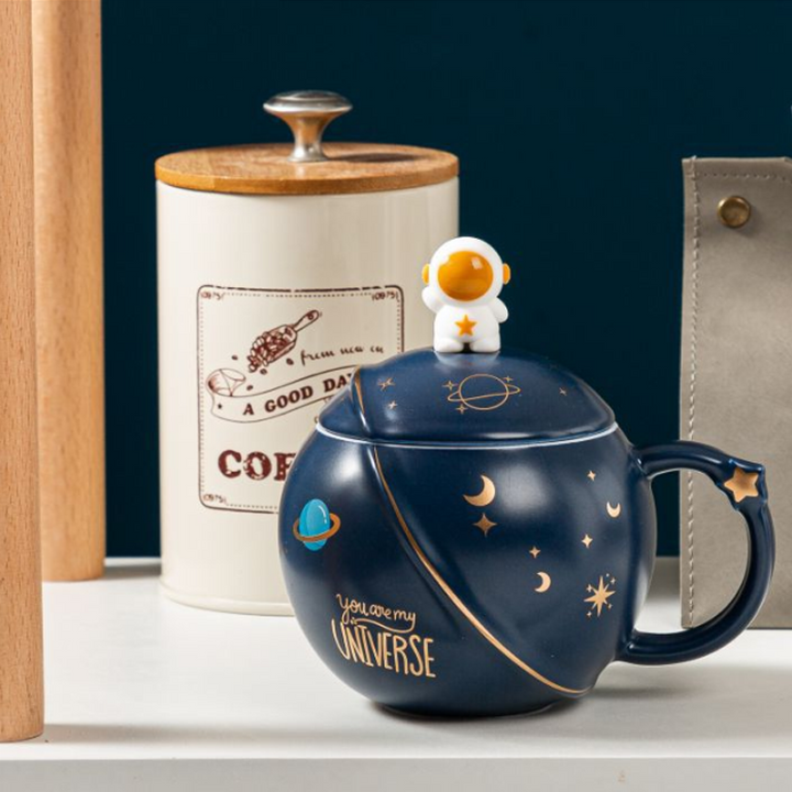 Creativity Ceramics Astronaut Planet Cups with Lid and Spoon | Stornfield