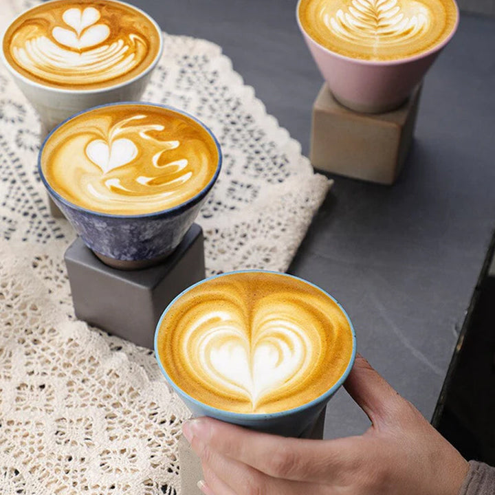 Coarse Pottery Coffee Mug with Conical Seam Base Cup & Base Set | Stornfield