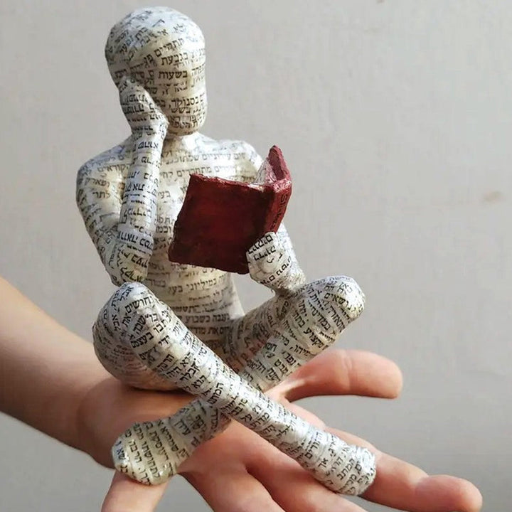 Resin Modern Reading Woman Statue Ornament in The Shape of a Scholar | Stornfield