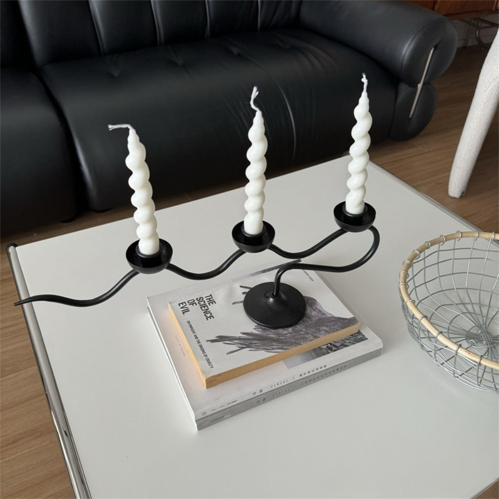 Triple-Arm Iron Candle Holder | Stornfield