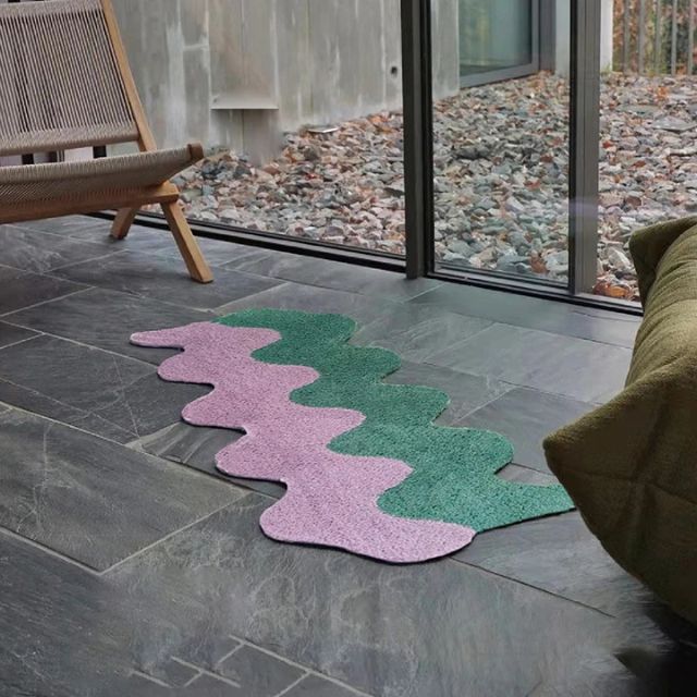 Stornfield | Abstract Colour Block Rug in Cotton-Police