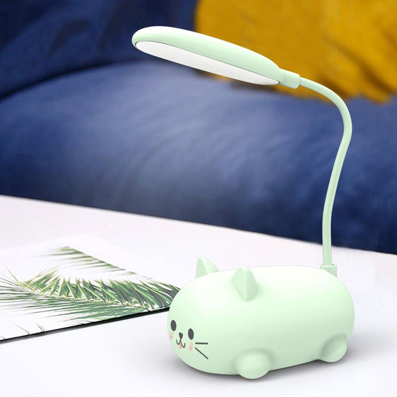 Stornfield | Mini Cat Cartoon LED Eye Protection Reading Lamp USB Rechargeable Desk Lamp