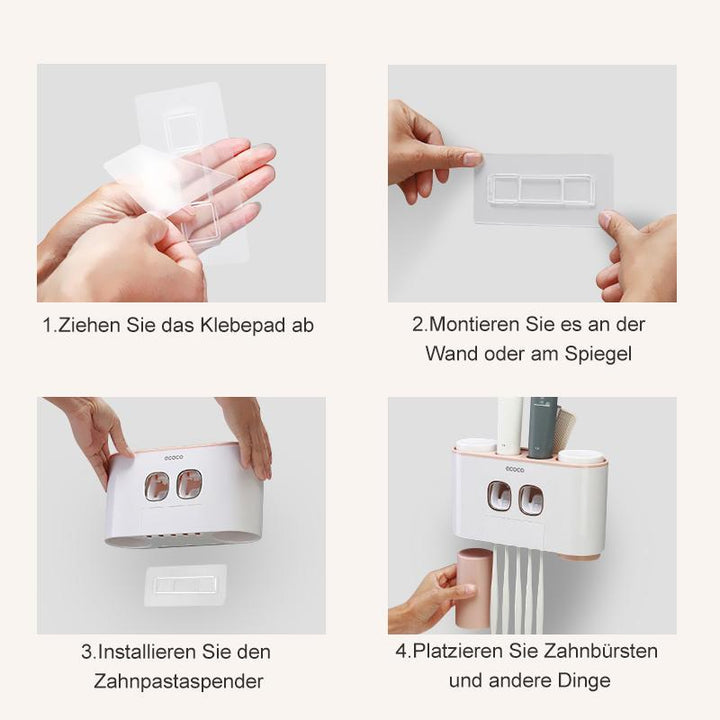 Automatic toothbrush holder and toothpaste dispenser set | Stornfield