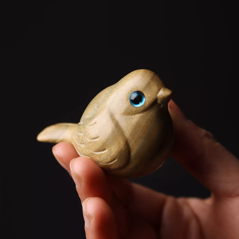 Oiseau sculpté en bois fait main Stornfield