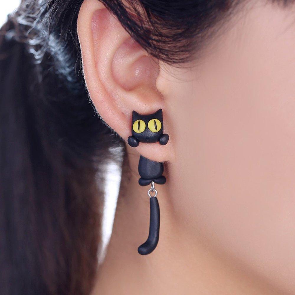 Unique Cat Earrings Yellow Eyes | Stornfield