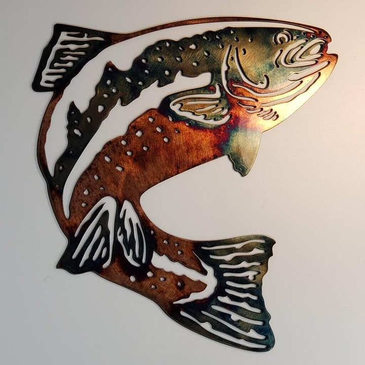 Stornfield | Scène de chasse au canard solitaire et de pêche à la truite Art mural créatif en métal
