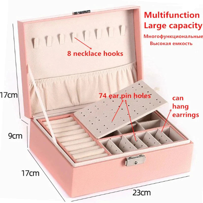Premium Leather Double Layer Stornfield Jewelry Box