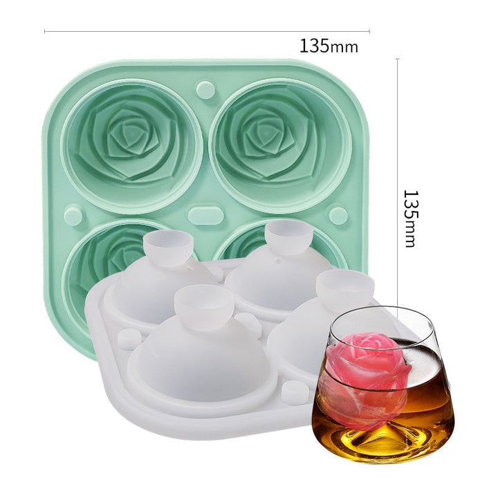 Large pink ice cube tray with 4 compartments | Stornfield