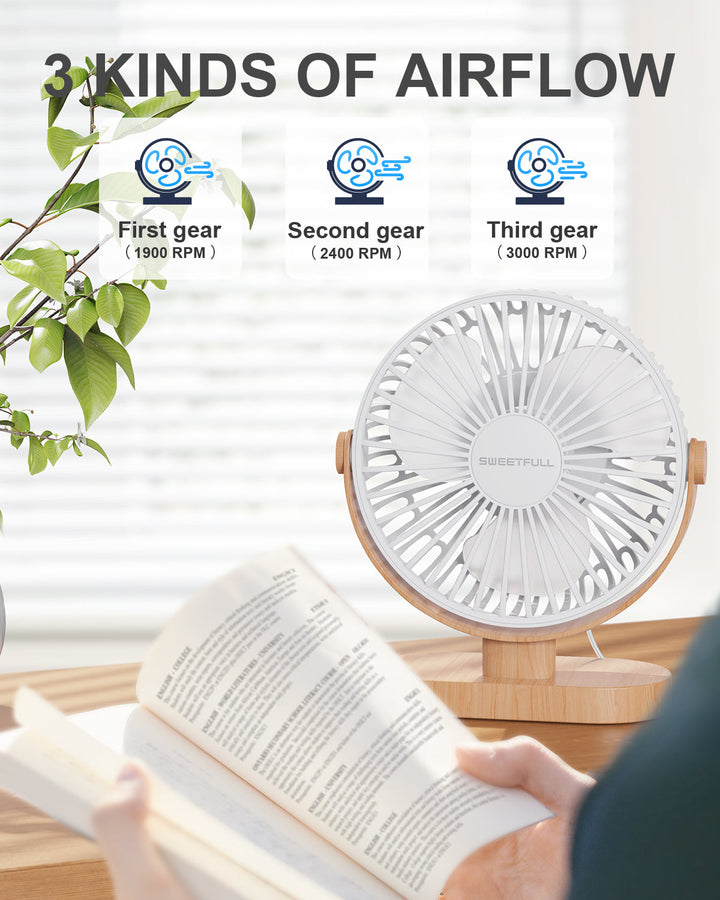 6.5 Inch USB Small Desk Fan for Home Office Car Outdoor Travel | Stornfield