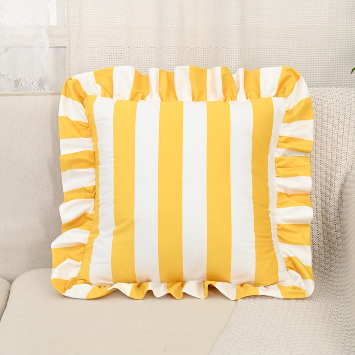 Stornfield | Retro Striped Ruffle Cushion Cover