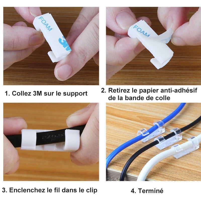 Self-adhesive Wire/Cable Clips in Plastic | Stornfield