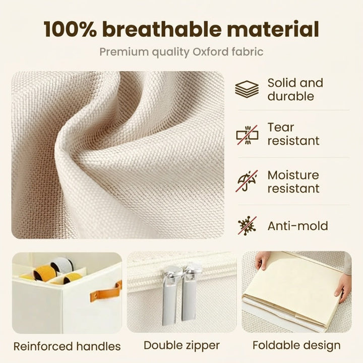 Foldable shoe box made of fabric with lid | Stornfield