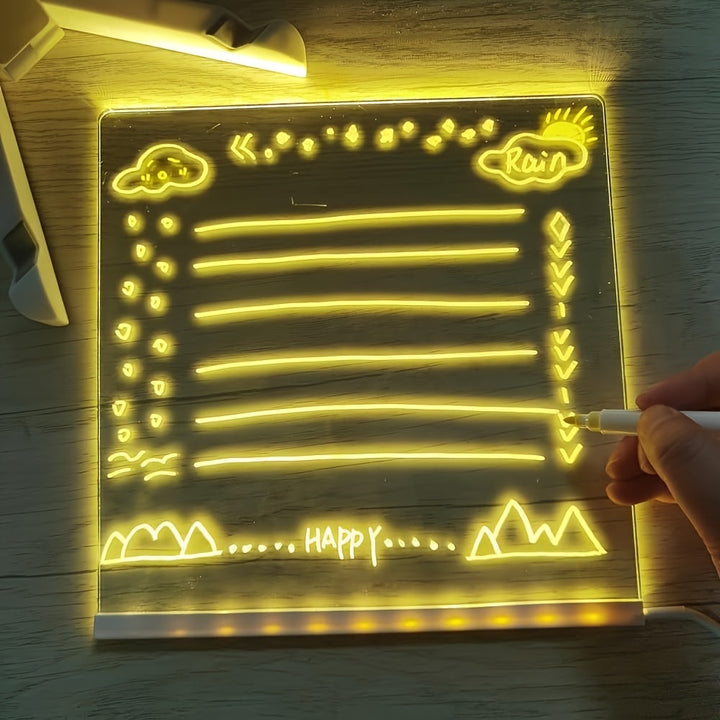 Stornfield | USB LED Noteboard with 12 Color Pens - Light Up Message Board for Office & Home