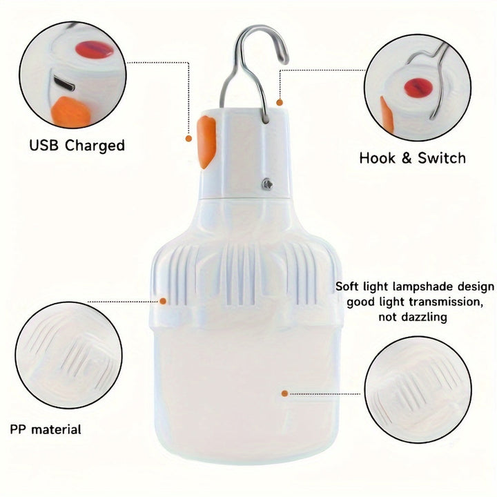 PowerGlow LED Lamp - RechargeaStornfielde USB Lamp with Lithium Battery and ABS Housing | Stornfield