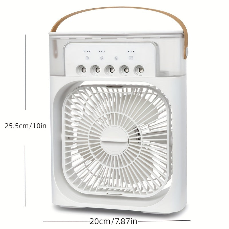 1pc Portable Air Conditioner, Household Small Air Cooler, Portable Air Adjustment For Office, 3 Speed Air Cooling Fan Humidifier, 5pcs Humidified Spray Heads For Home Appliances | Stornfield