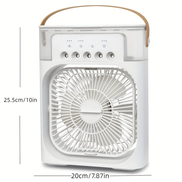 1pc Portable Air Conditioner, Household Small Air Cooler, Portable Air Adjustment For Office, 3 Speed Air Cooling Fan Humidifier, 5pcs Humidified Spray Heads For Home Appliances | Stornfield