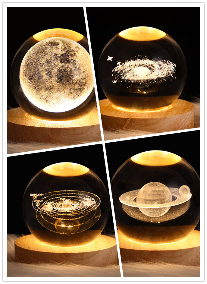 3D Galaxy Crystal Ball LED Night Light | Stornfield