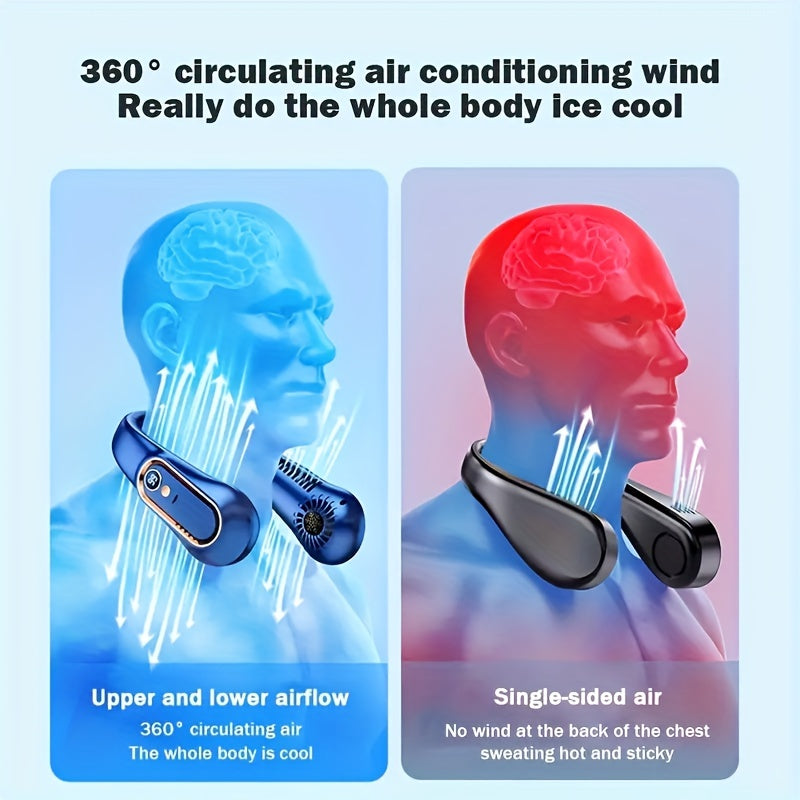 1pc Portable USB Cooler Fan With 5 Speeds And Digital Display - Super Strong Technology And Bladeless Design For Outdoor Use | Stornfield