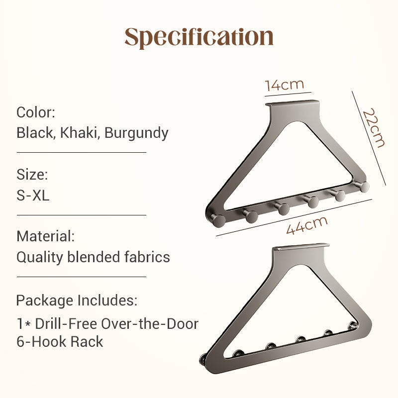 ClariHold Door Hook Rack — More space and organization, completely without drilling stress or door damage | Stornfield
