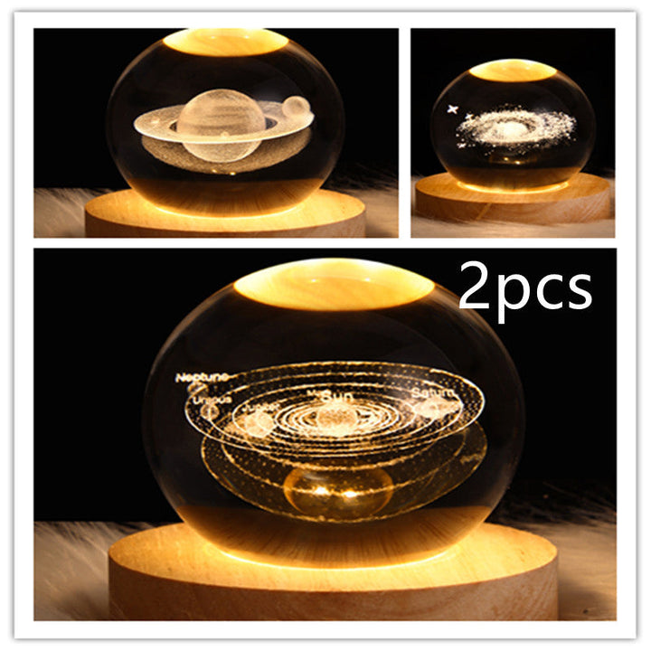 3D Galaxy Crystal Ball LED Night Light | Stornfield