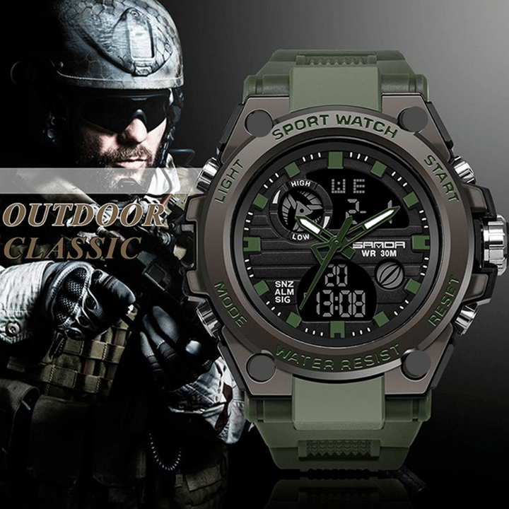Stornfield | Men's Sporty Luminous Waterproof Multifunctional Dual Display Wristwatch
