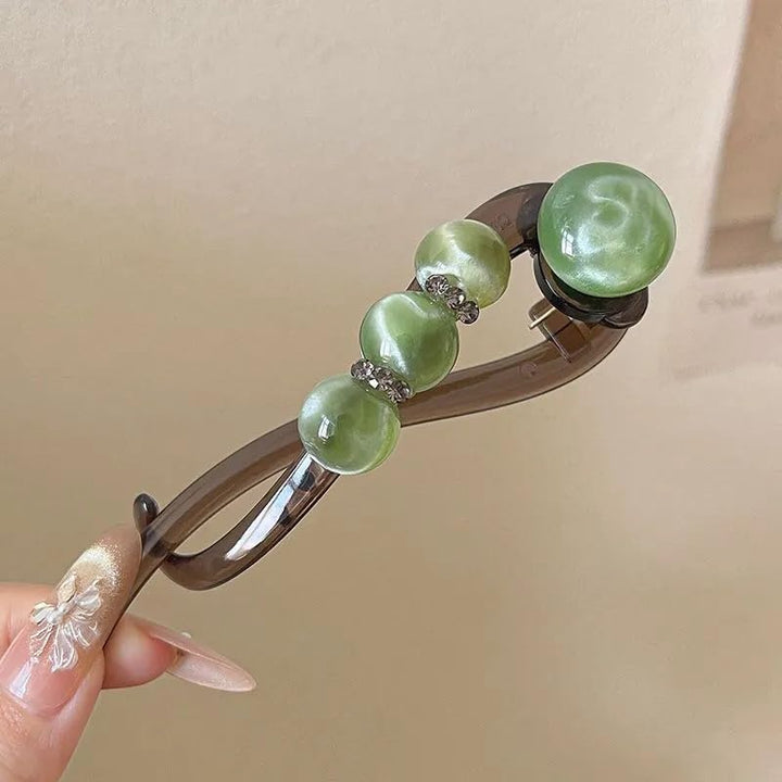 Elegant Rose Pearl Twist Hair Clip Stornfield