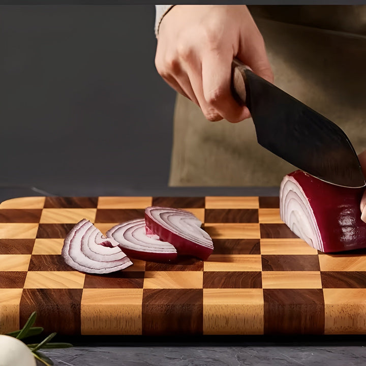 Chessboard Cutting Board Made of Wood – Decorative & Sturdy | Ideal for Cutting and Serving | Stornfield