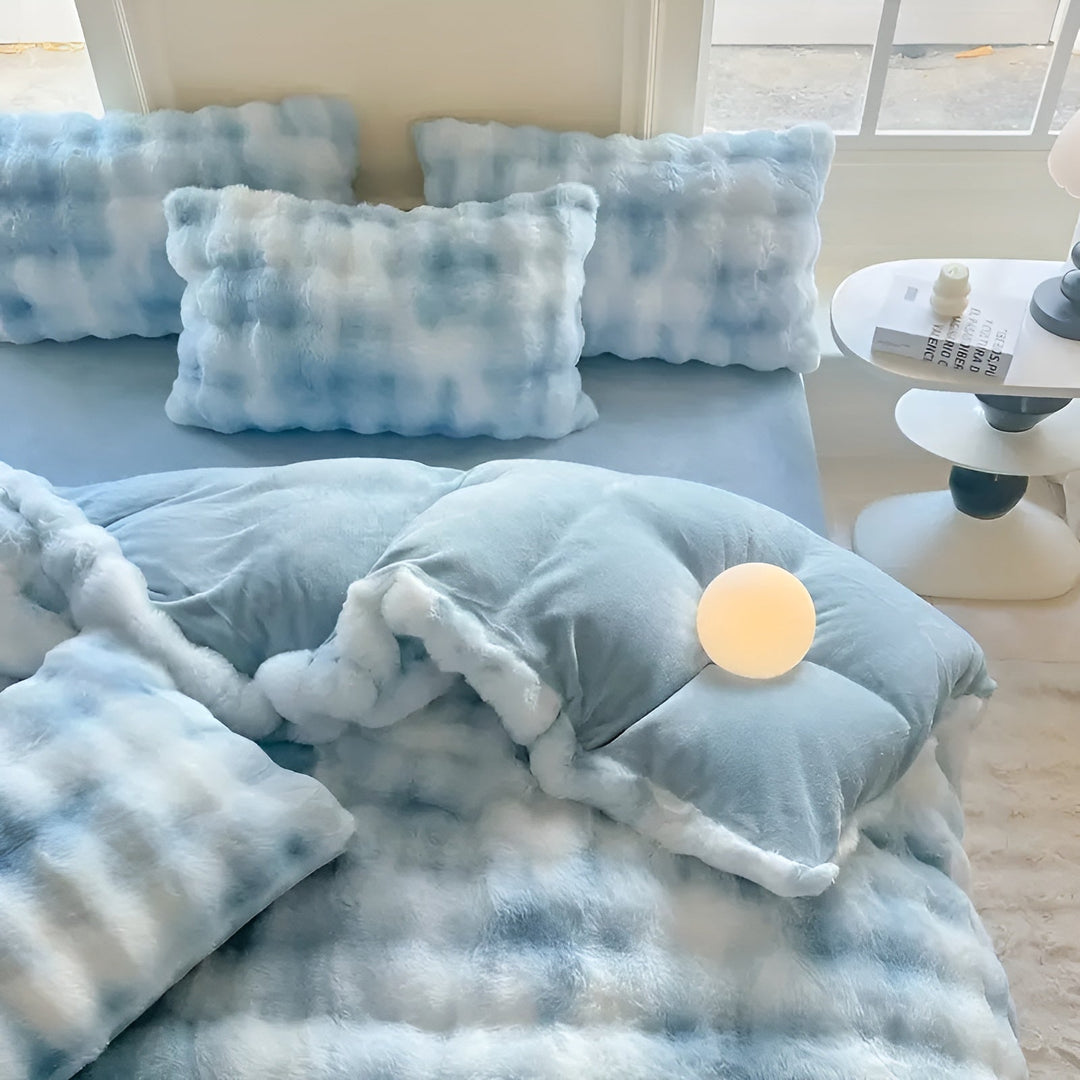 Cozy Plush Bedding Set – Warm and Soft for Autumn & Winter | ReversiStornfielde Design in Rabbit Fur & Milk Velvet | Stornfield