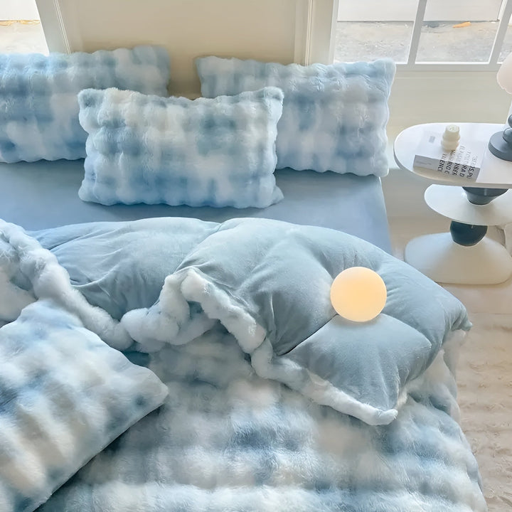 Cozy Plush Bedding Set – Warm and Soft for Autumn & Winter | ReversiStornfielde Design in Rabbit Fur & Milk Velvet | Stornfield