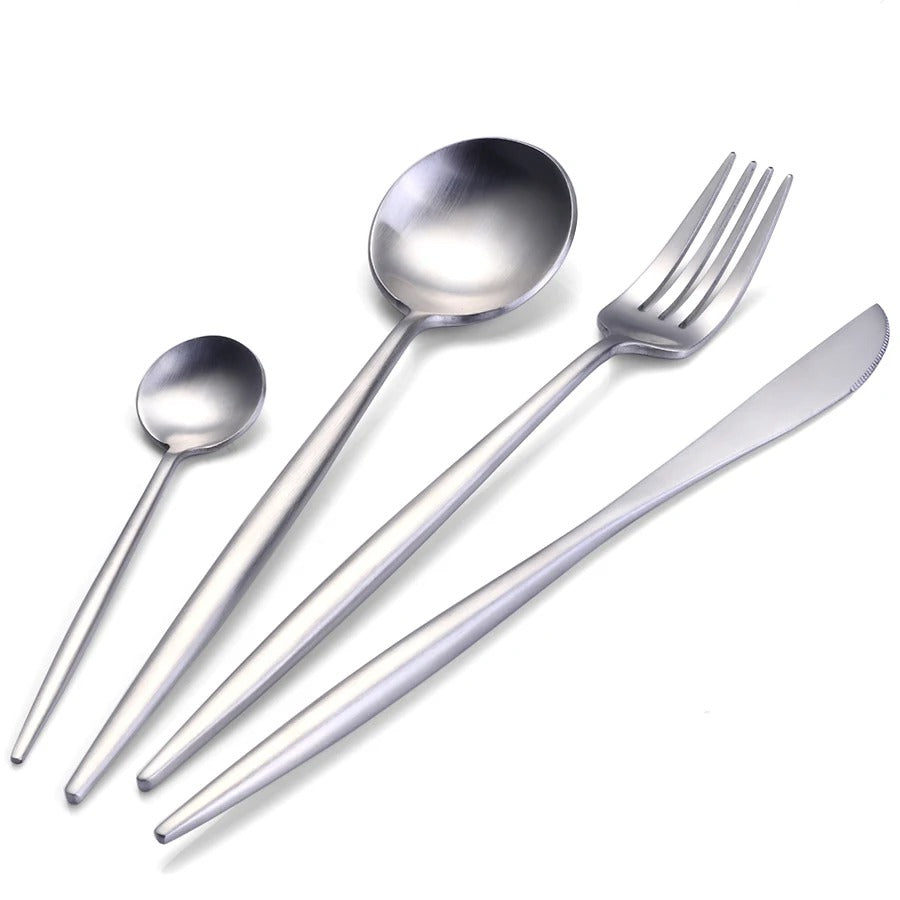 Silver Stainless Steel Cutlery Set | Stornfield