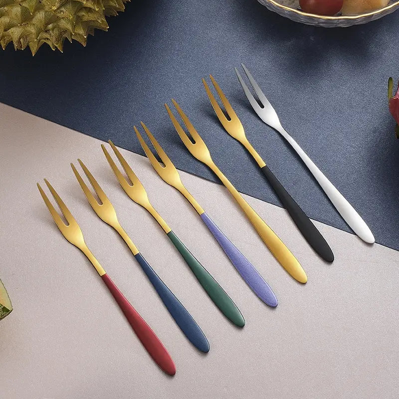 7pcs Stainless Steel Fruit Fork Dessert Cake Forks Salad Fork | Stornfield