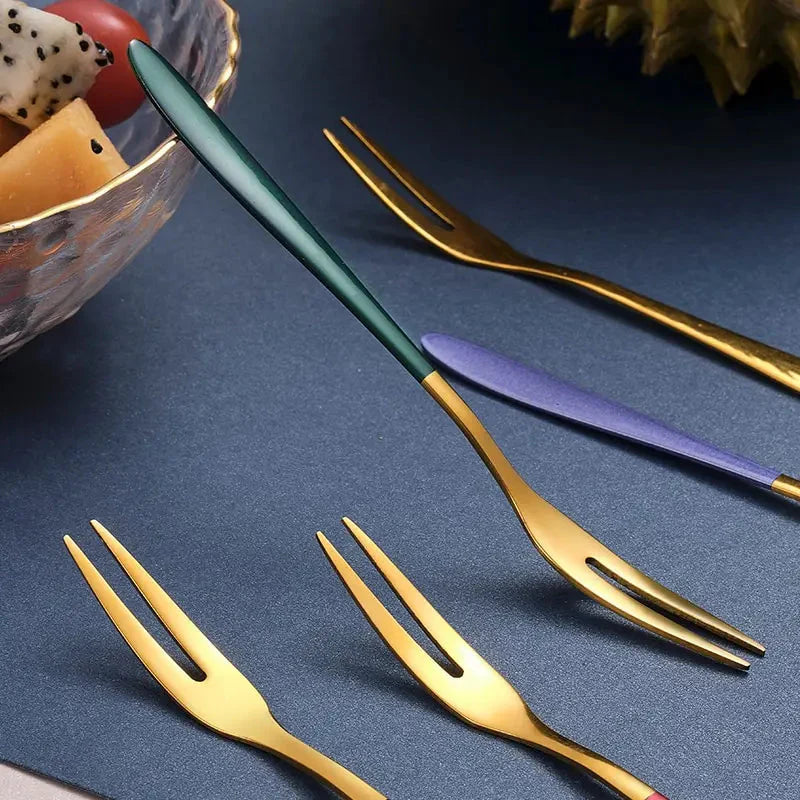 7pcs Stainless Steel Fruit Fork Dessert Cake Forks Salad Fork | Stornfield