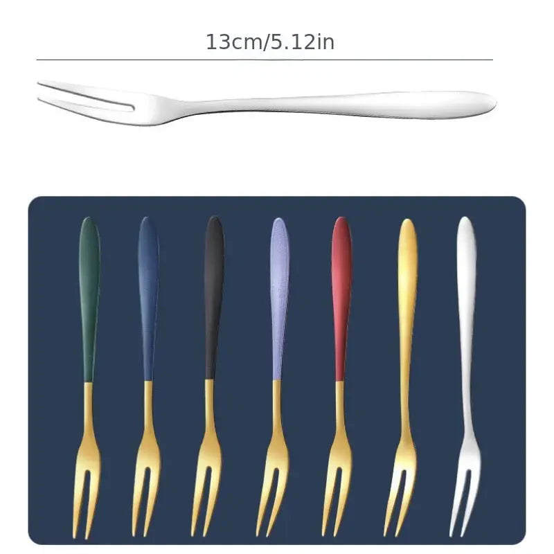 7pcs Stainless Steel Fruit Fork Dessert Cake Forks Salad Fork | Stornfield