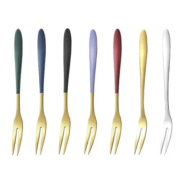 7pcs Stainless Steel Fruit Fork Dessert Cake Forks Salad Fork | Stornfield