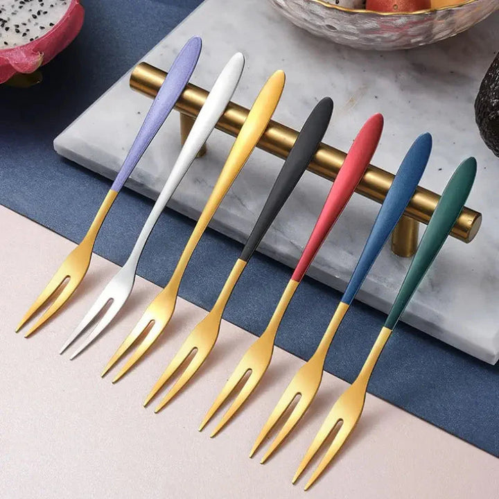 7pcs Stainless Steel Fruit Fork Dessert Cake Forks Salad Fork | Stornfield