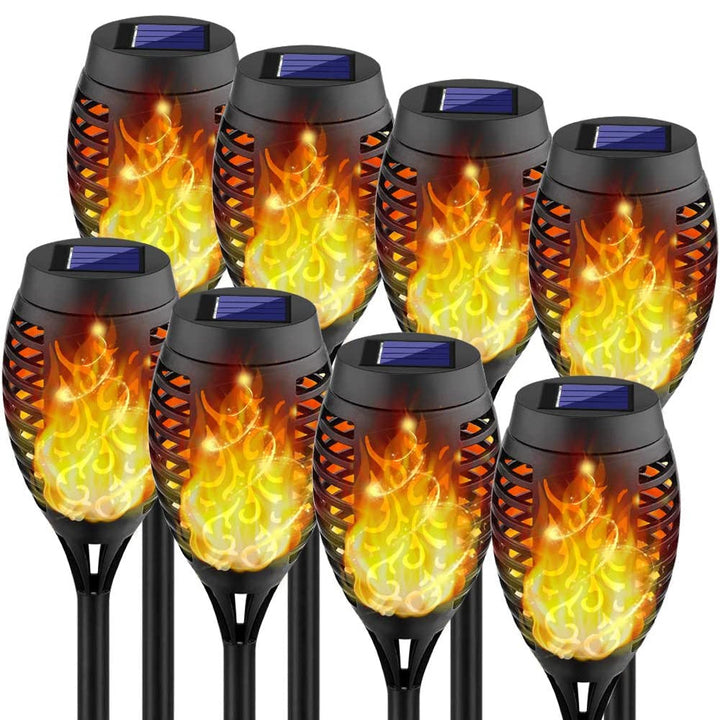 Stornfield | 8-Pack : Lampe torche solaire avec flamme vacillante