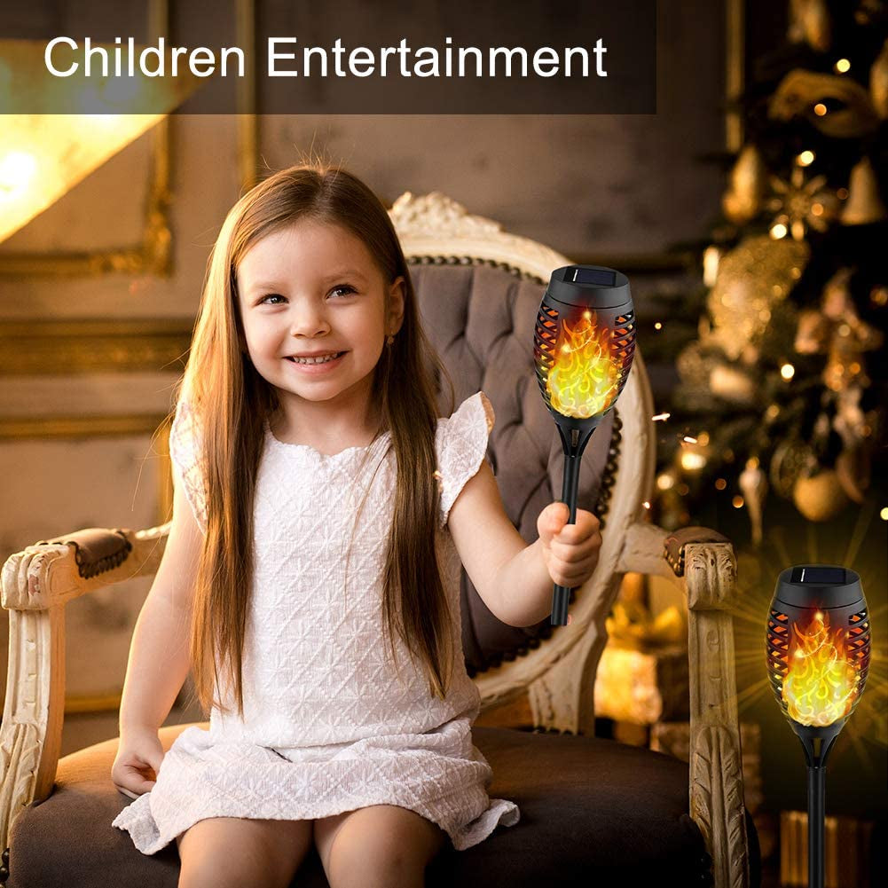 Stornfield | 8-Pack : Lampe torche solaire avec flamme vacillante